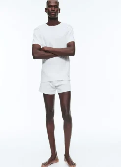 Fursac Ribbed Cotton Jersey Ringer T-Shirt Ecru Discount