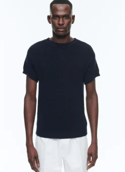 Fursac Ribbed Wool And Cotton Sweater Navy Blue Best