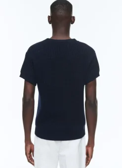 Fursac Ribbed Wool And Cotton Sweater Navy Blue Best