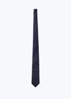 Fursac Silk Jacquard Tie Navy Blue Sale