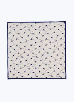 Fursac Silk Pocket Square With Print Ecru Cheap
