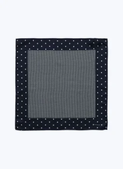 Fursac Silk Pocket Square With Prints Navy Blue Cheap