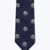 Fursac Silk Satin Jacquard Tie Navy Blue - Diving Suit Pattern Discount