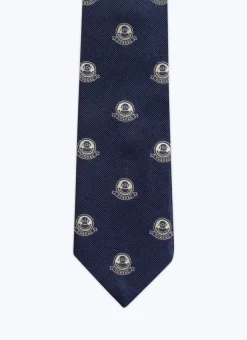 Fursac Silk Satin Jacquard Tie Navy Blue - Diving Suit Pattern Discount