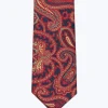 Fursac Silk Satin Tie Burgundy - Paisley Print Online
