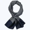 Fursac Silk Scarf With Print Navy Blue Online