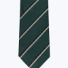 Fursac Silk Tie With Stripes Green - Blue And Grey Stripes Discount