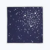 Fursac Silk Twill Pocket Square Navy Blue - Stars Print Sale