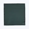 Fursac Silk Twill Pocket Square British Racing Green - White Frieze Clearance