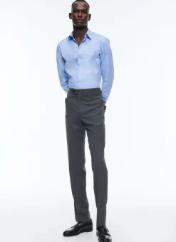 Fursac Sky Blue Micro Weaved Cotton Shirt Sky Blue - Micro Weaved Hot