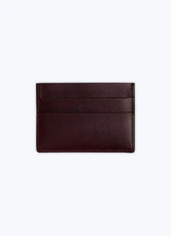 Fursac Smooth Leather Card Holder Burgundy Shop
