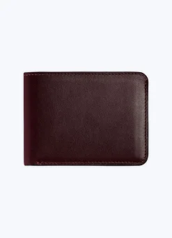 Fursac Smooth Leather Wallet Burgundy Clearance