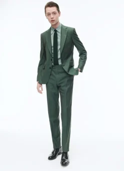 Fursac Solaro Virgin Wool Fitted Suit British Racing Green New