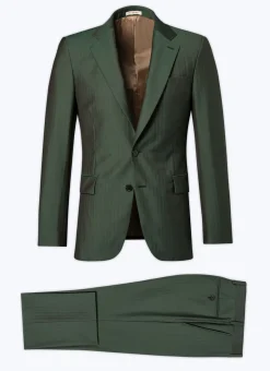 Fursac Solaro Virgin Wool Fitted Suit British Racing Green New
