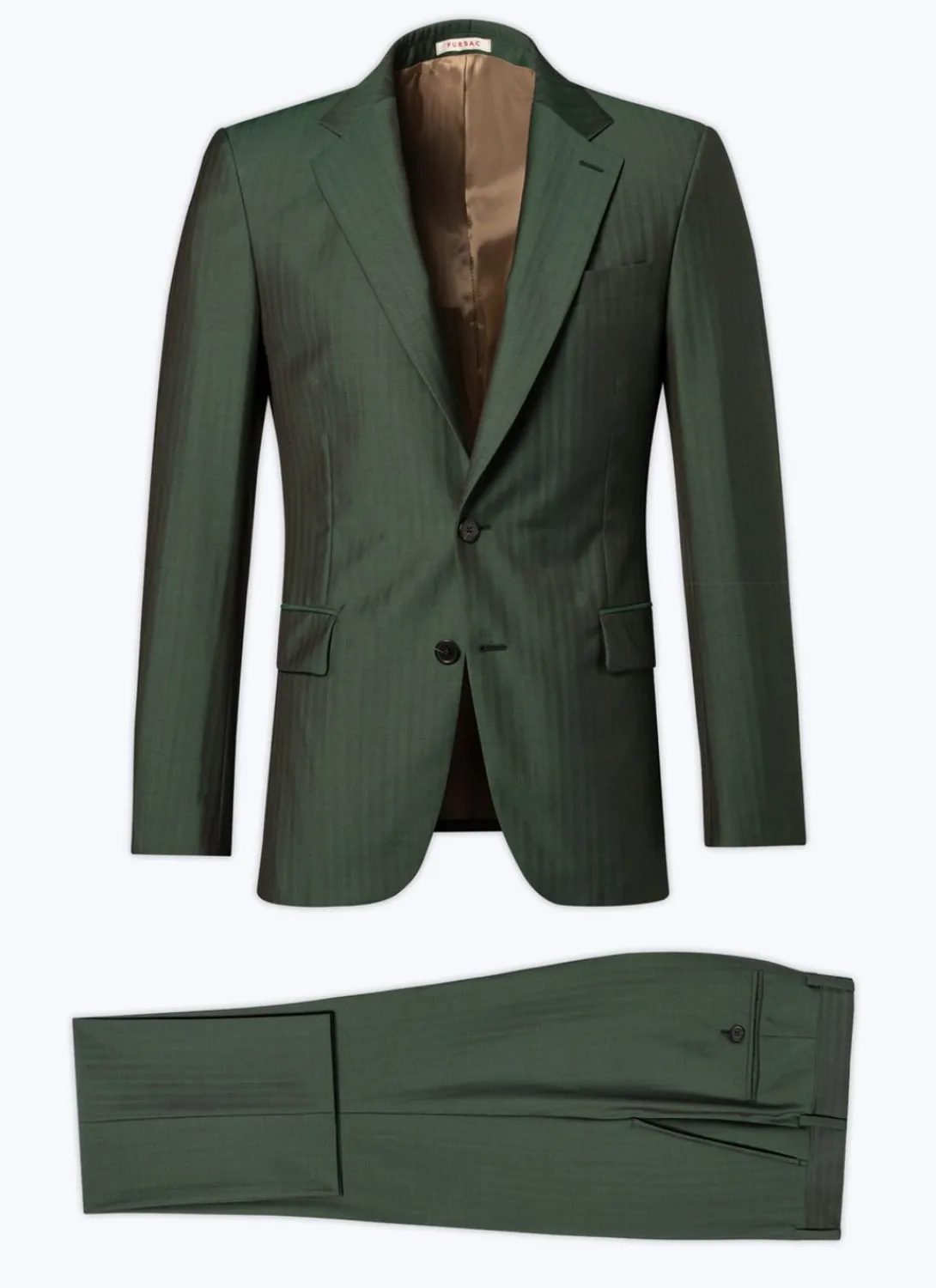 Fursac Solaro Virgin Wool Fitted Suit British Racing Green New