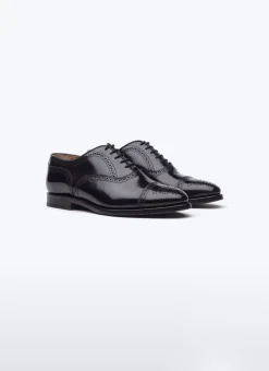 Fursac Spazolatto Leather Brogues Shoes Black Outlet