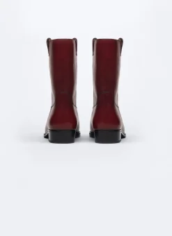 Fursac Split Leather Camargue Style Boots Burgundy Outlet