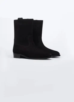 Fursac Split Leather Camargue Style Boots Black Best