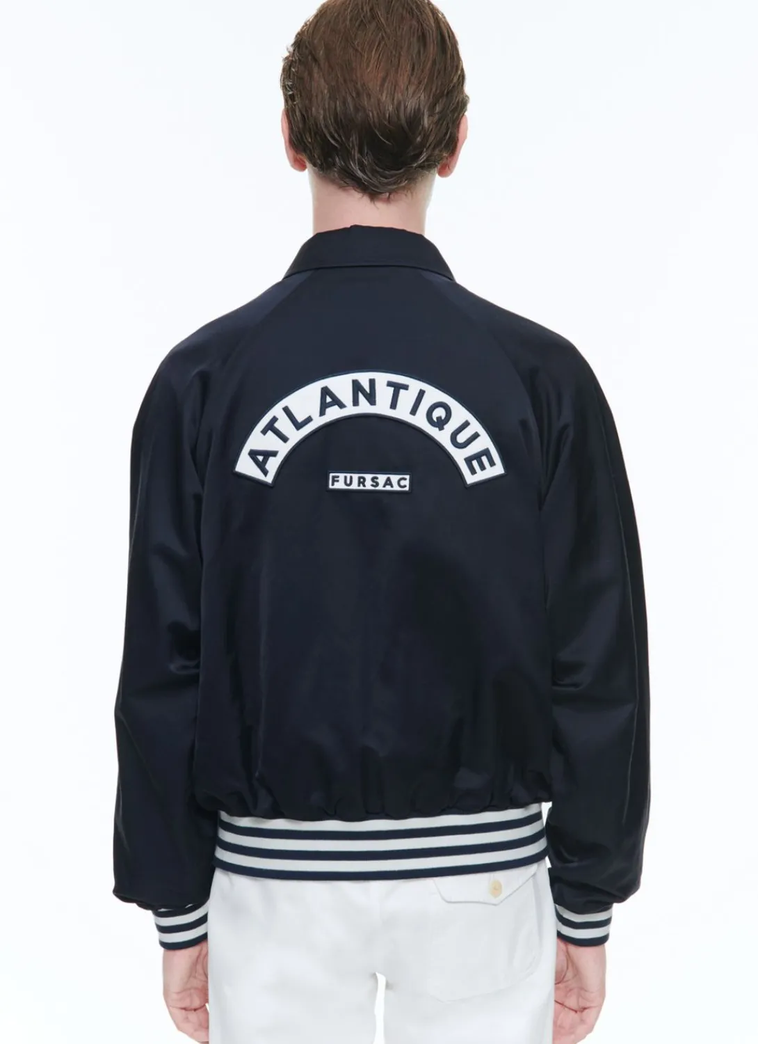 Fursac Striped Canvas "Atlantique" Jacket Navy Blue - Striped Yokes New