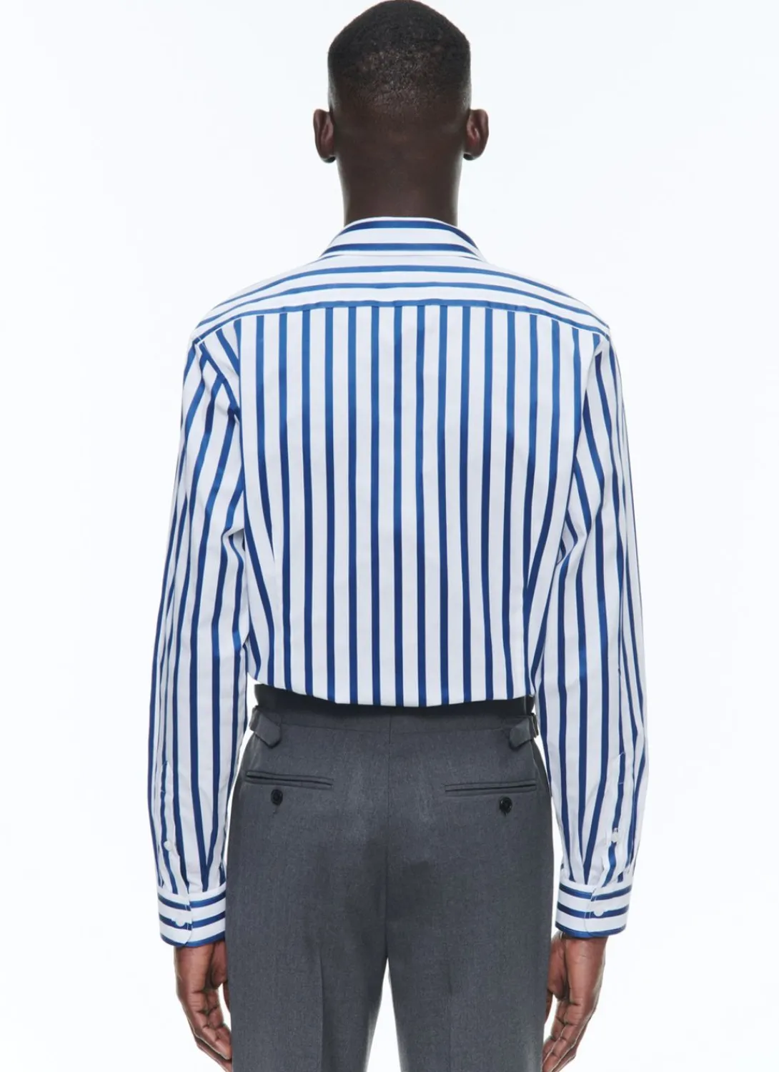 Fursac Striped Shirt With Swallow Collar White - Blue Stripes Flash Sale