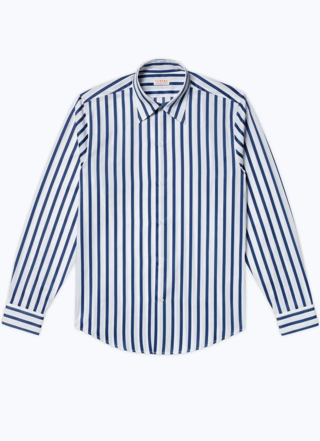 Fursac Striped Shirt With Swallow Collar White - Blue Stripes Flash Sale
