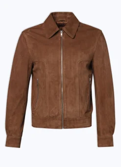 Fursac Suede Jacket Camel Brown Cheap