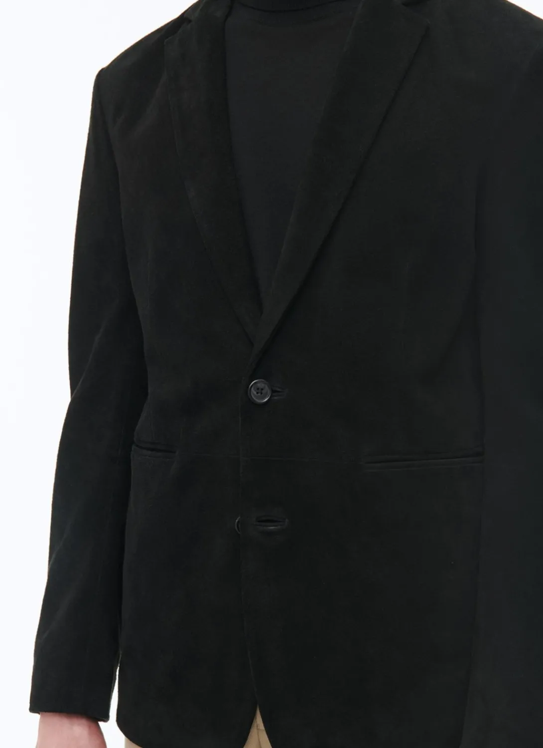 Fursac Suede Leather Blazer Jacket Black Online