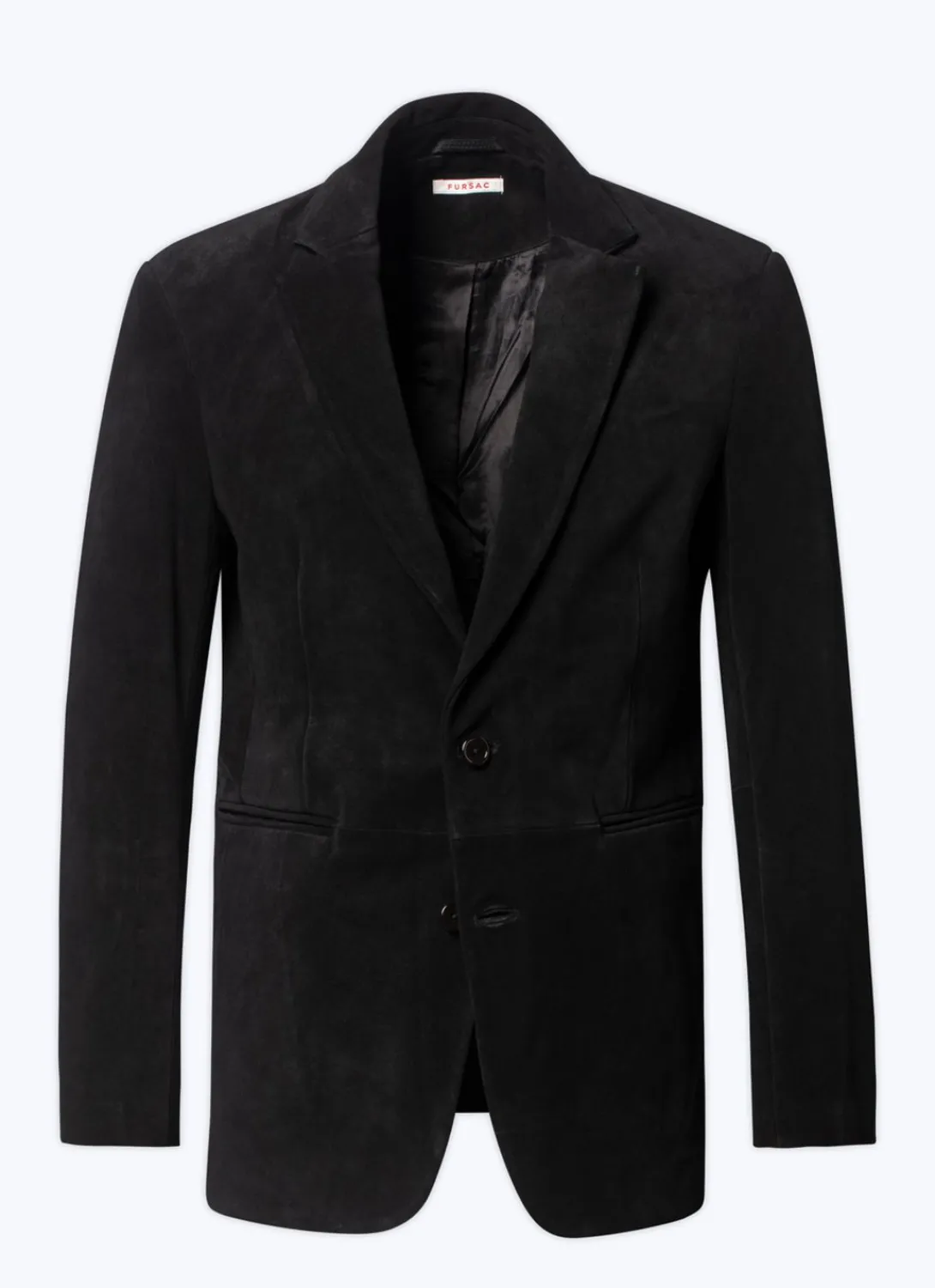 Fursac Suede Leather Blazer Jacket Black Online