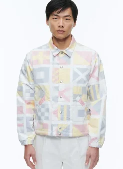 Fursac Technical Canvas Ed Jacket Flags Print Outlet