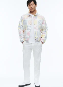 Fursac Technical Canvas Ed Jacket Flags Print Outlet