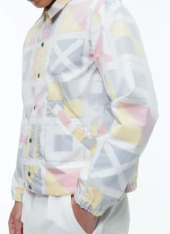 Fursac Technical Canvas Ed Jacket Flags Print Outlet