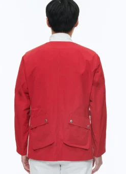 Fursac Technical Canvas Multipockets Parka Red New