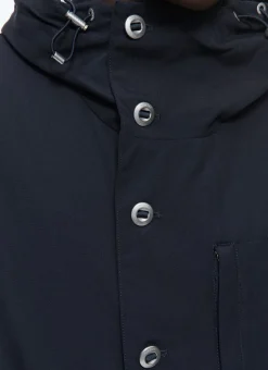 Fursac Technical Canvas Nautical Parka Navy Blue Hot