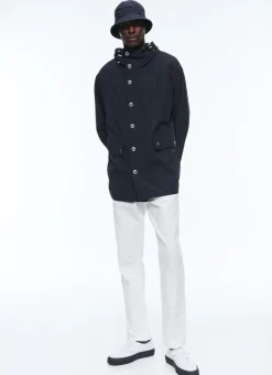 Fursac Technical Canvas Nautical Parka Navy Blue Hot
