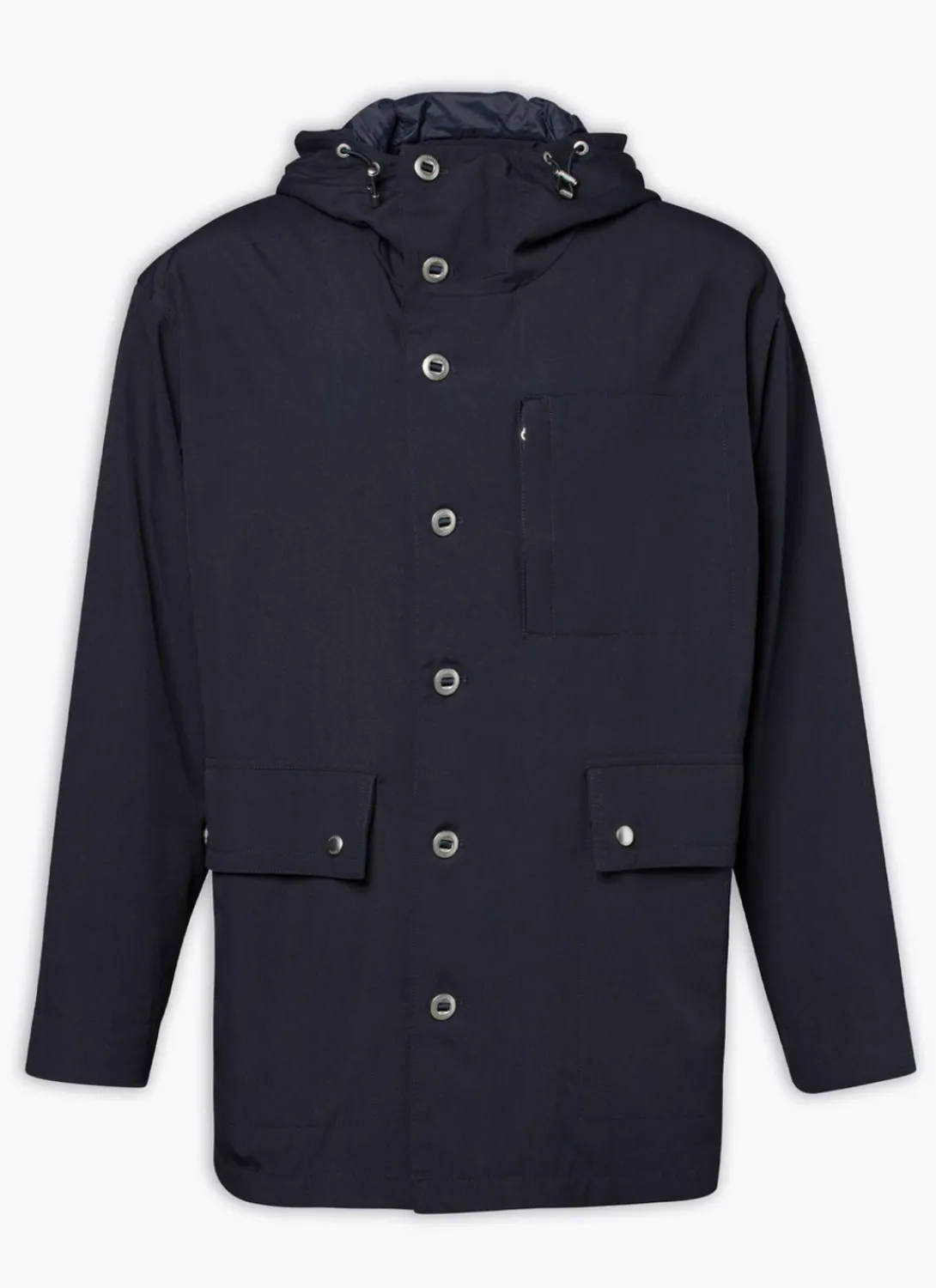 Fursac Technical Canvas Nautical Parka Navy Blue Hot