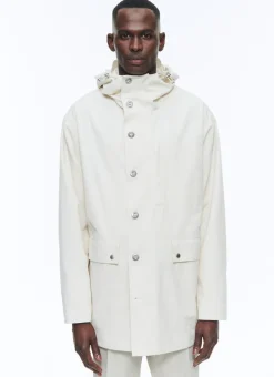 Fursac Technical Canvas Nautical Parka Ecru Cheap