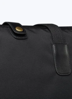 Fursac Technical Fabric And Leather Tote Bag Black Fashion