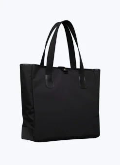 Fursac Technical Fabric And Leather Tote Bag Black Fashion
