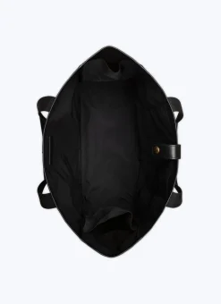 Fursac Technical Fabric And Leather Tote Bag Black Fashion