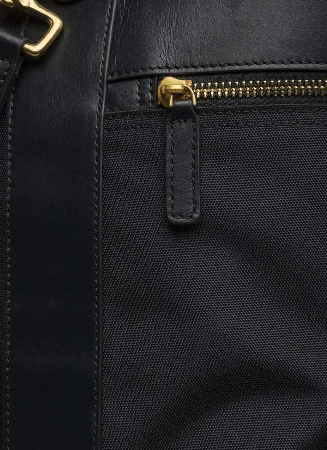 Fursac Technical Fabric And Leather Travel Bag Black New