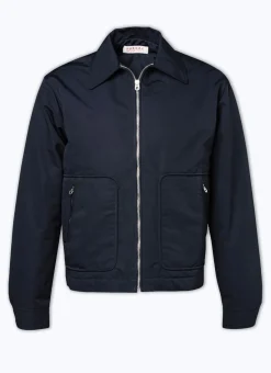 Fursac Technical Fabric Quilted Jacket Navy Blue Cheap