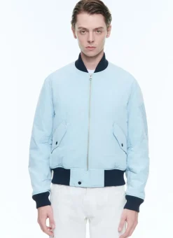 Fursac Technical Serge Jacket Sky Blue - Navy Blue Hems New
