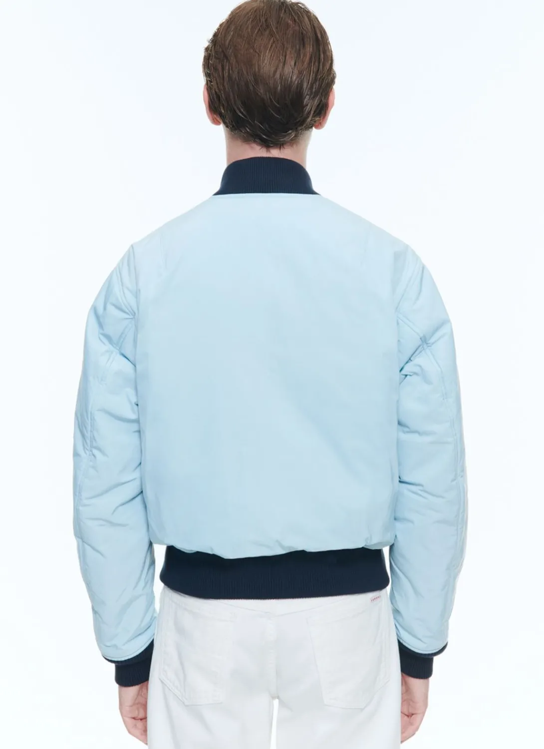Fursac Technical Serge Jacket Sky Blue - Navy Blue Hems New