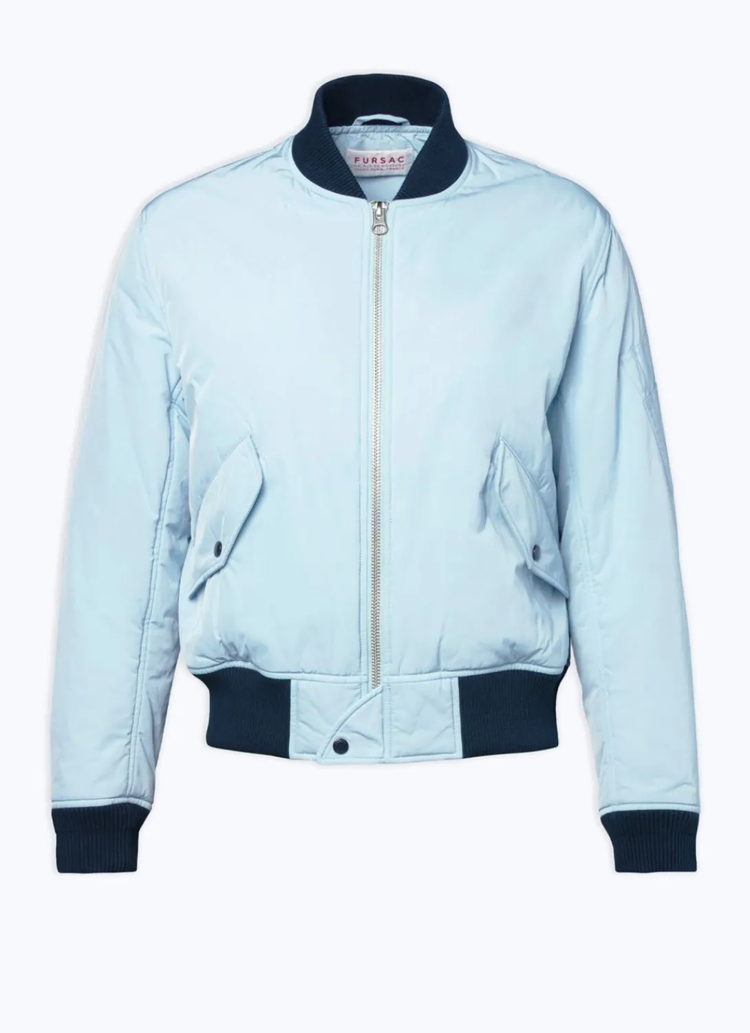 Fursac Technical Serge Jacket Sky Blue - Navy Blue Hems New