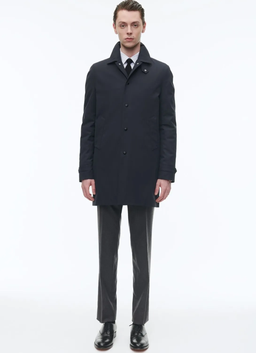 Fursac Technical Serge Water-Repellent Coat Navy Blue Cheap