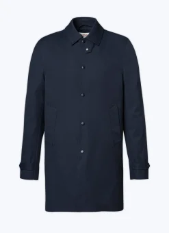 Fursac Technical Serge Water-Repellent Coat Navy Blue Cheap