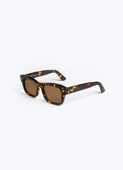 Fursac Tortoise Rectangular Sunglasses Tortoise - Brown Lenses Fashion