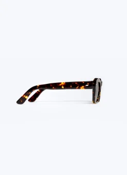 Fursac Tortoise Rectangular Sunglasses Tortoise - Brown Lenses Fashion