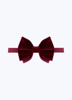 Fursac Velvet And Silk Bow Tie Burgundy Hot
