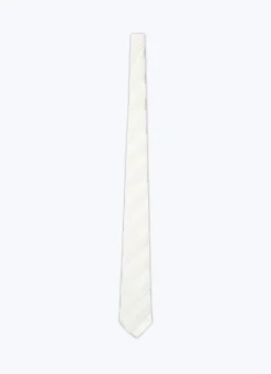 Fursac Velvet And Silk Tie With Stripes Ecru Best Sale